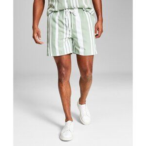 And Now This Men's Regular-Fit Stripe 6" Shorts Desert Sage NWD Size M